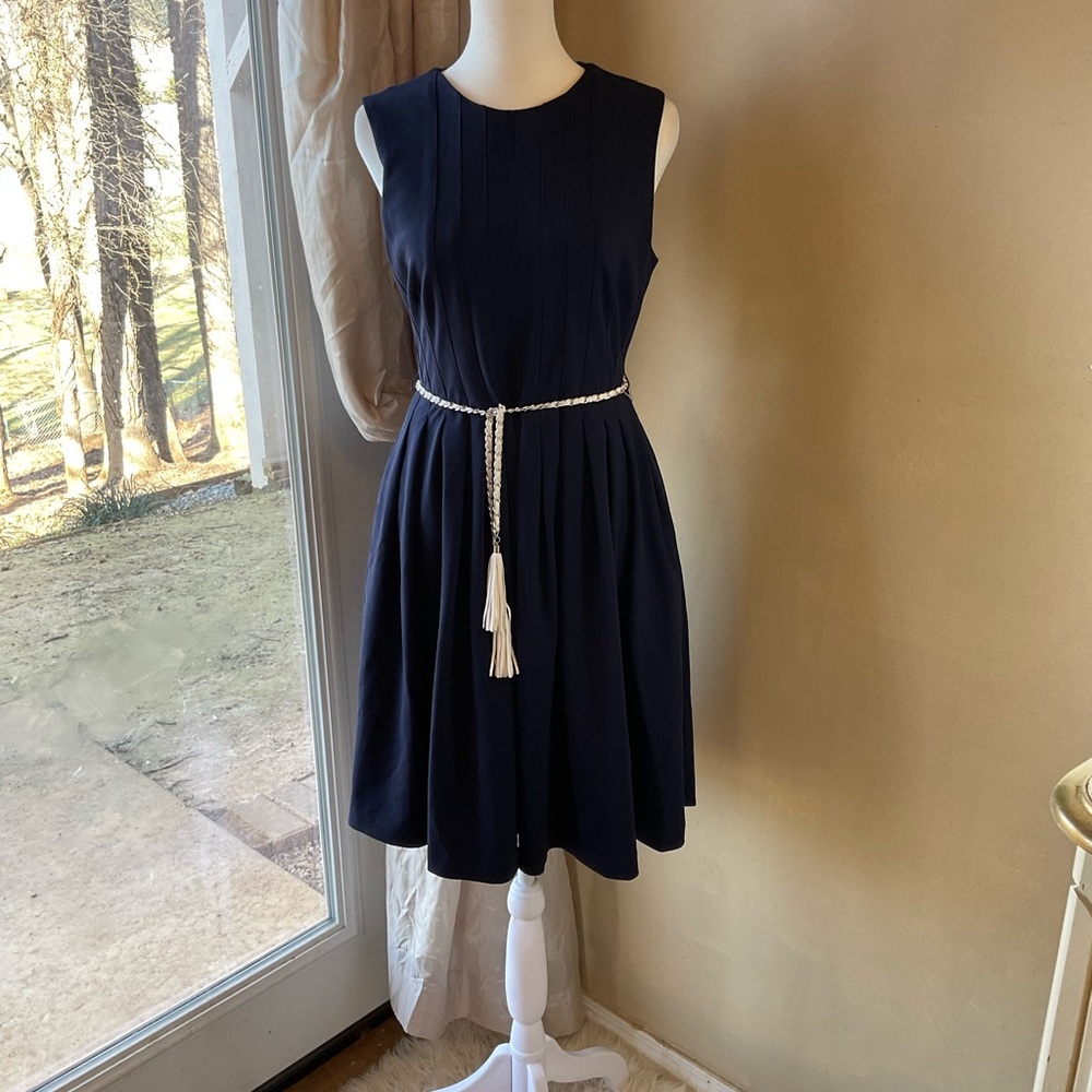 Karl Lagerfield navy blue preppy classic dress size 4.